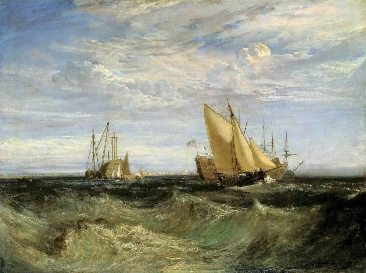 The Confluence of the Thames and the Medway - J. M. W. Turner image 1 copie peinte à la main à l’huile