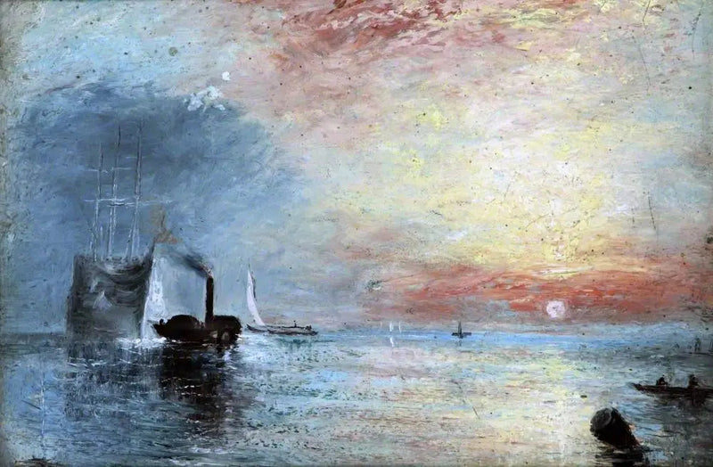 Der kämpfende Temeraire, der zu ihrem letzten Liegeplatz geschleppt wird, um abgebrochen zu werden, 1838 - J. M. W. Turner