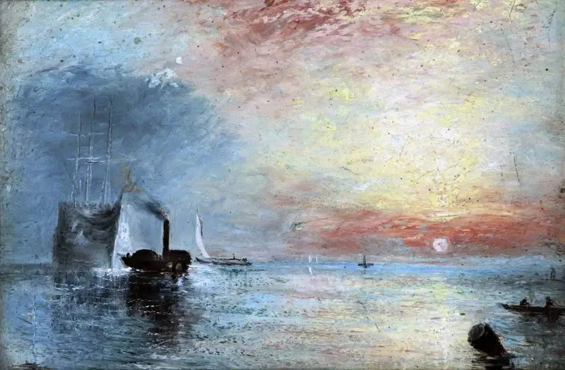 Der kämpfende Temeraire, der zu ihrem letzten Liegeplatz geschleppt wird, um abgebrochen zu werden, 1838 - J. M. W. Turner