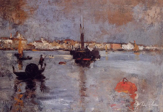 The Grand Canal, Venice - John Henry Twachtman - Reproductions de tableaux et peintures haut de gamme