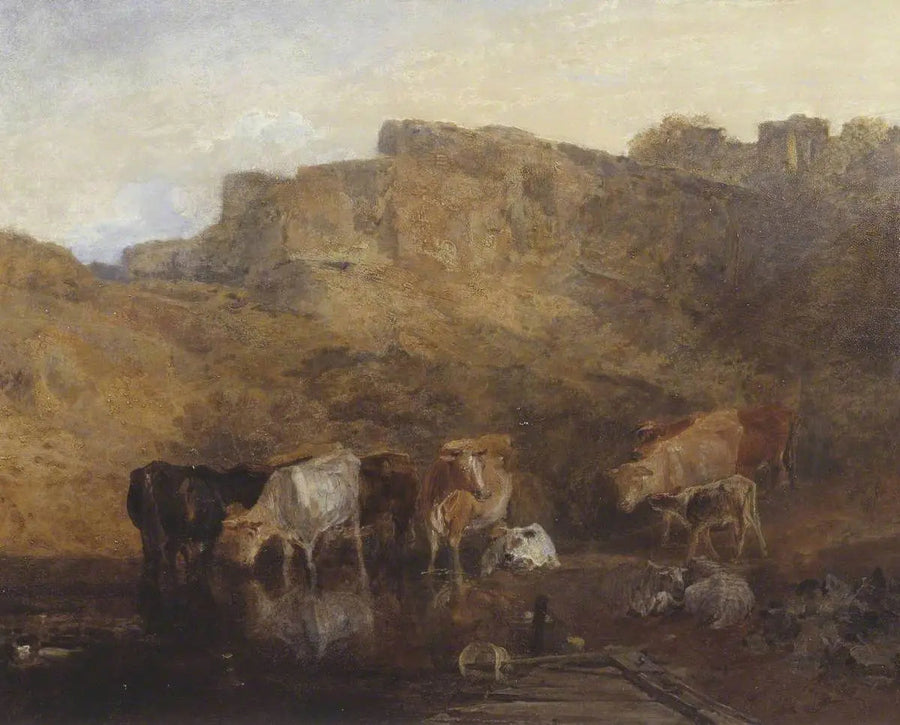 Die stille Ruine, Vieh im Wasser; Eine Skizze, Abend - J. M. W. Turner