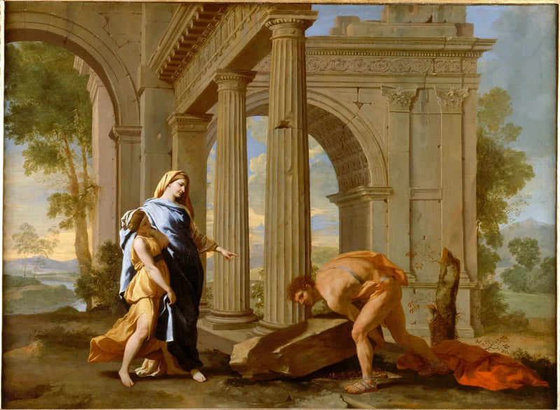 Theseus findet das Schwert seines Vaters - Nicolas Poussin