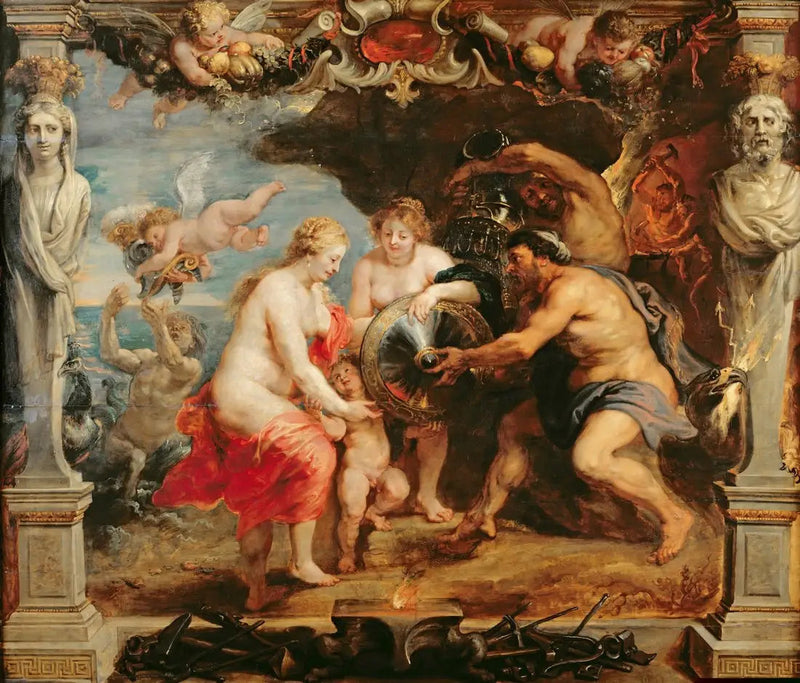 Thetis empfängt von Vulkan die Waffen des Achilles - Peter Paul Rubens