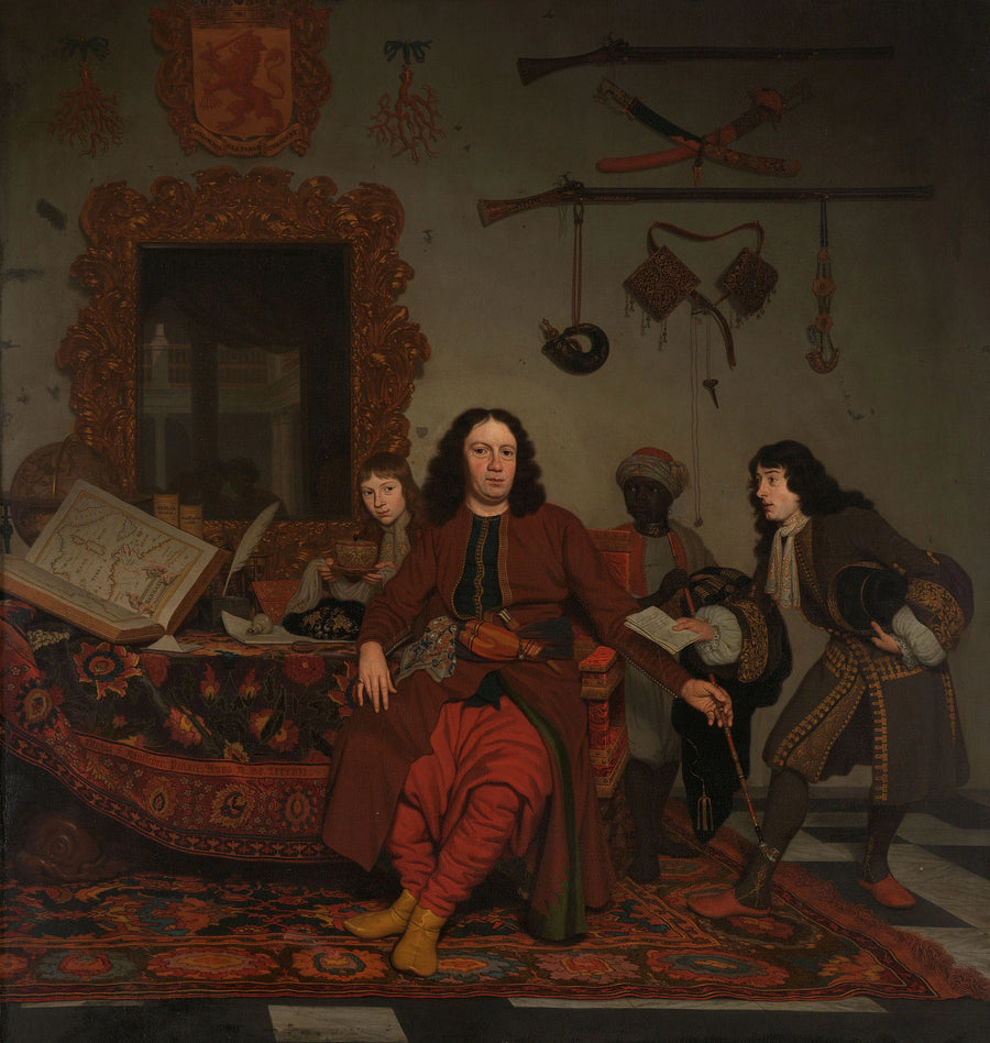 Thomas Hees avec ses cousins Jan et Andries Hees et un domestique - Michiel van Musscher