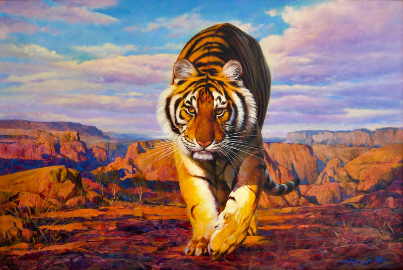 Tiger auf der Jagd | 150 x 100 cm