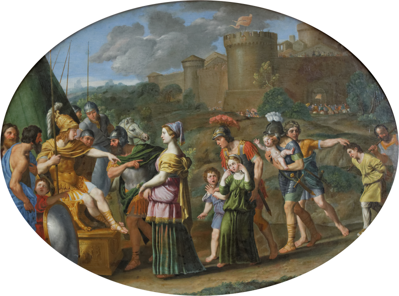 Timoclée gefangen genommen vor Alexander - Domenichino