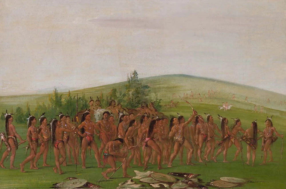 Tir à l'arc des Mandan - George Catlin image 1 reproduction de peinture à l’huile