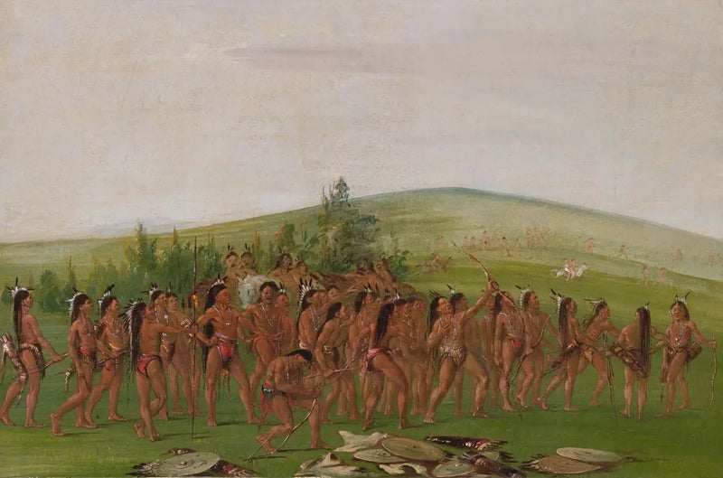 Mandan-Bogenschießen - George Catlin