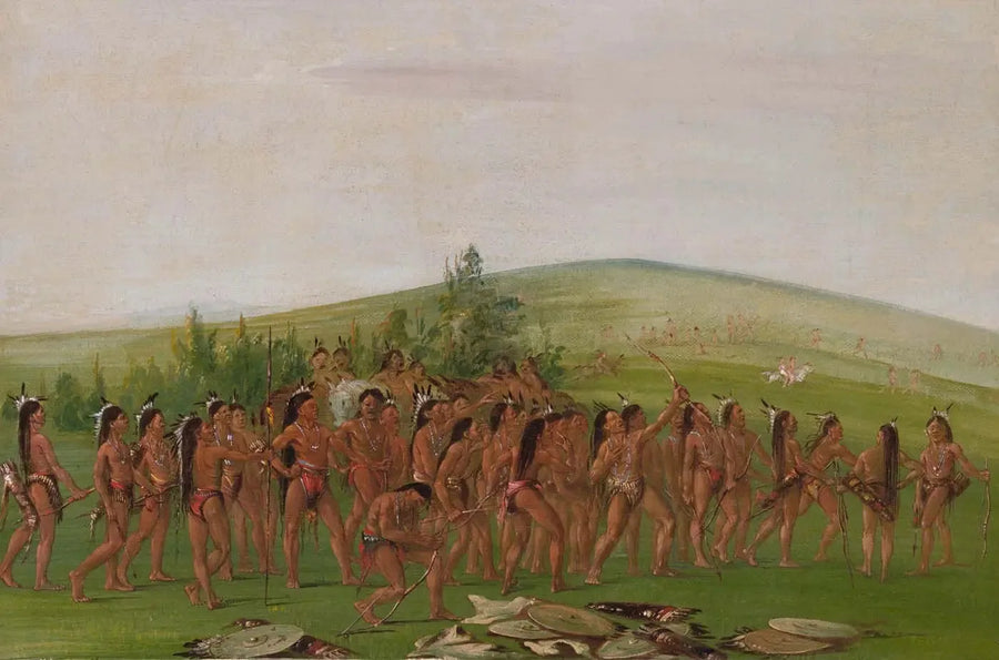 Mandan-Bogenschießen - George Catlin
