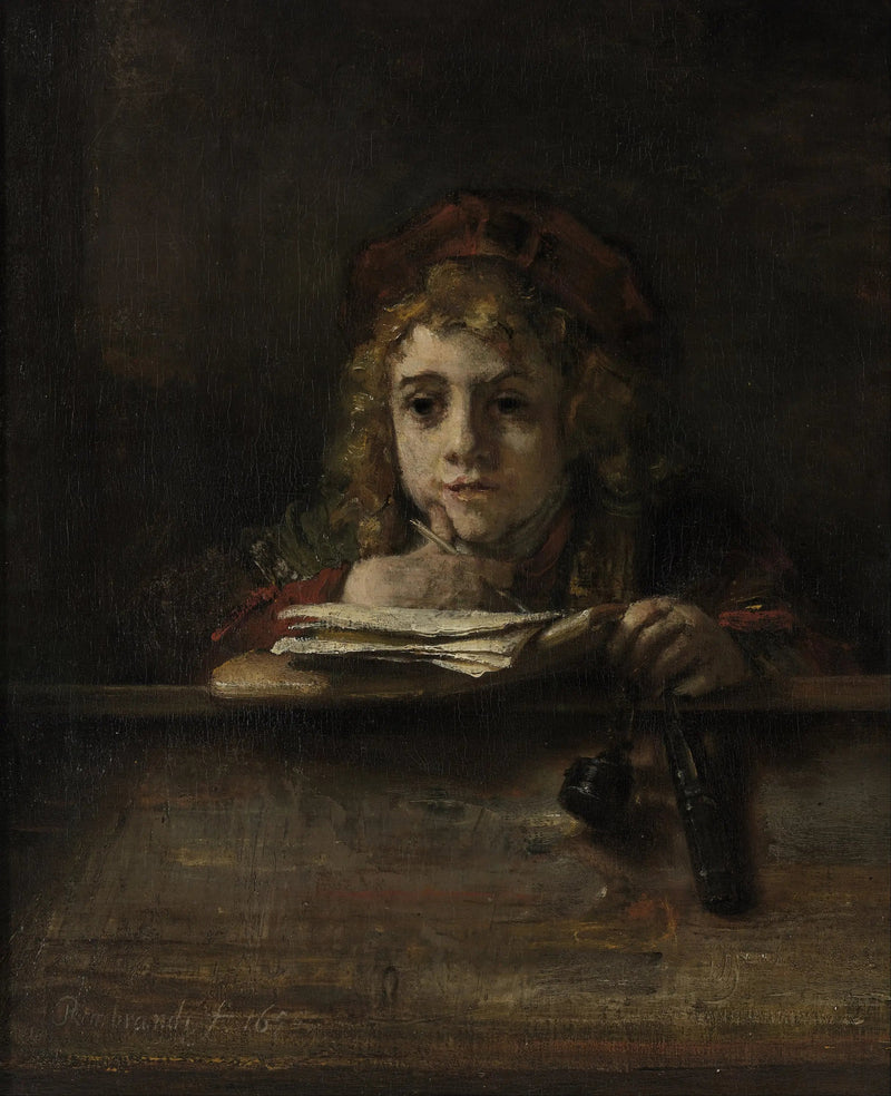 Titus an seinem Schreibtisch - Rembrandt