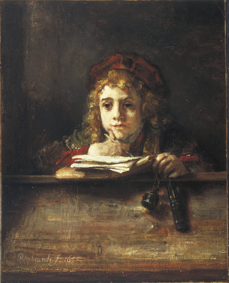 Titus an seinem Schreibtisch - Rembrandt