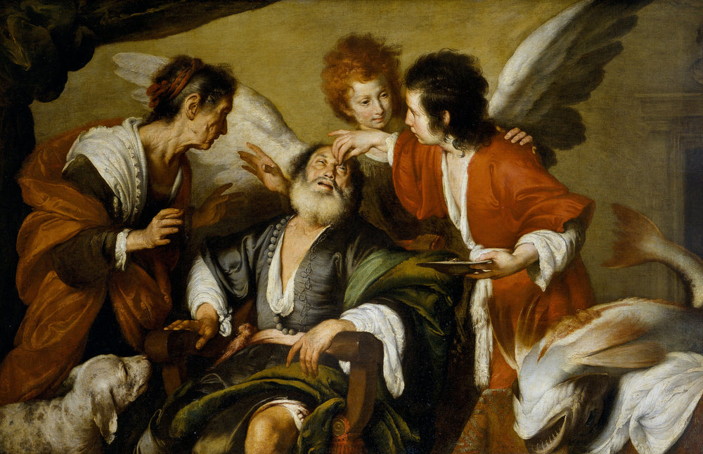 Tobias guérit son père - Bernardo Strozzi image 1 reproduction d’œuvre d’art à l’huile