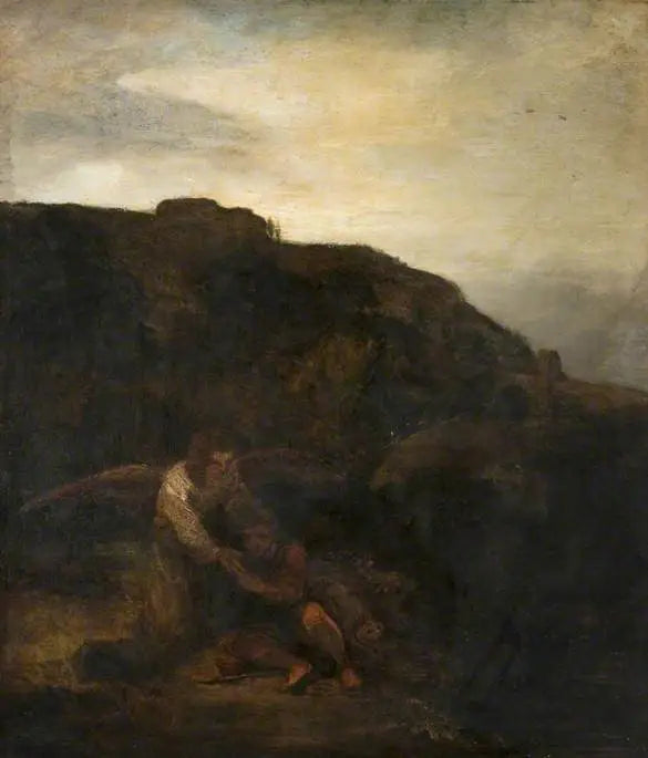 Tobie und der Engel in einer Landschaft - Rembrandt