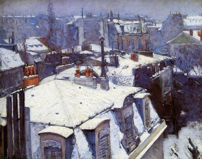 Schneeüberzogene Dächer - Gustave Caillebotte