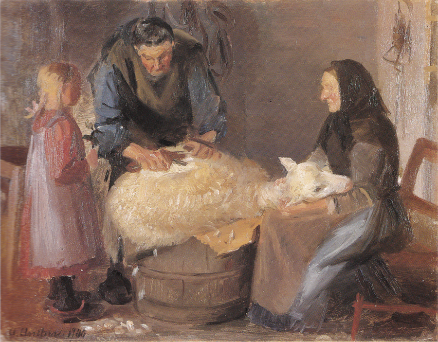Schafschur - Anna Ancher