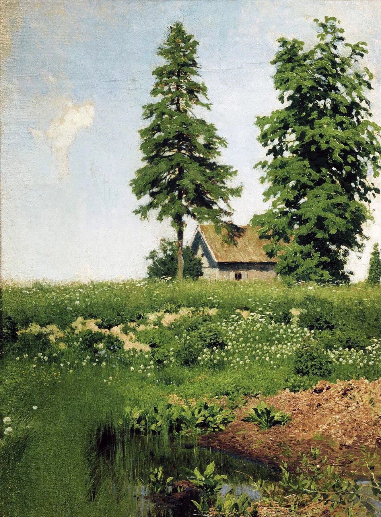 Petite maison dans la prairie, peinture de Isaac Levitan