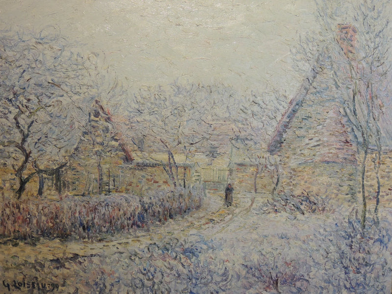 Tournedos am Seine, Schnee, Raureif und Nebel - Gustave Loiseau