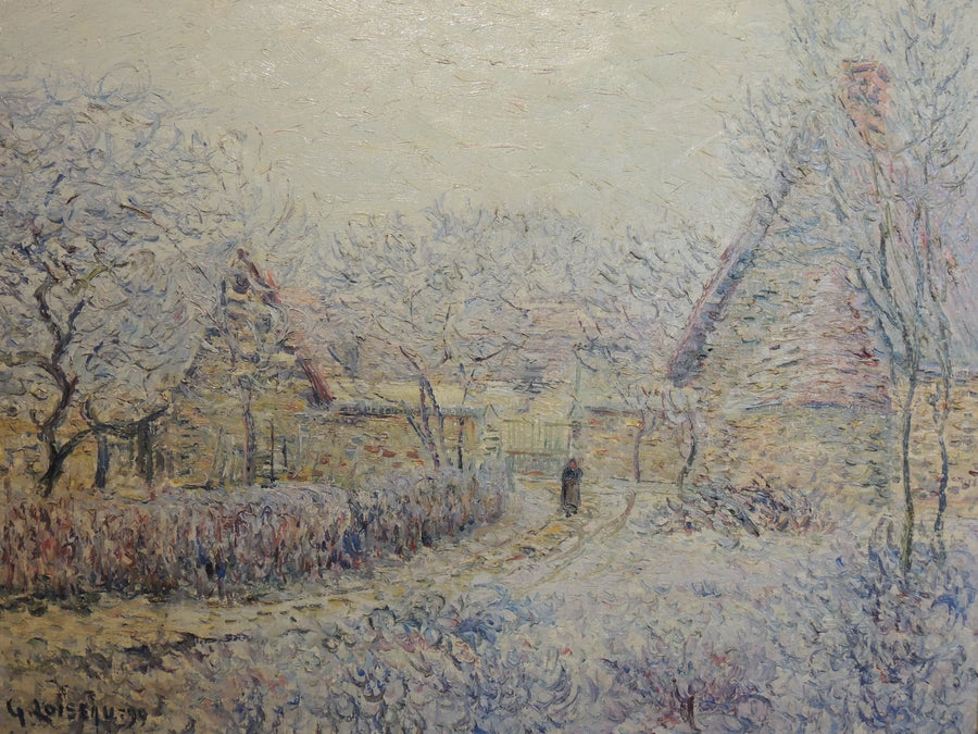 Tournedos am Seine, Schnee, Raureif und Nebel - Gustave Loiseau
