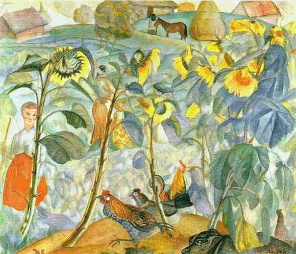 Tournesols de Boris Grigoriev, reproduction du tableau