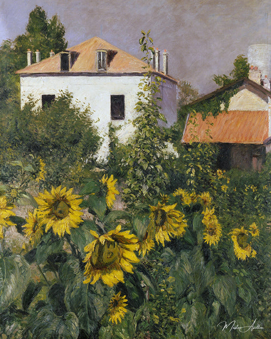 Tournesols dans le jardin du Petit Gennevilliers - Caillebotte - Reproductions de tableaux et peintures haut de gamme