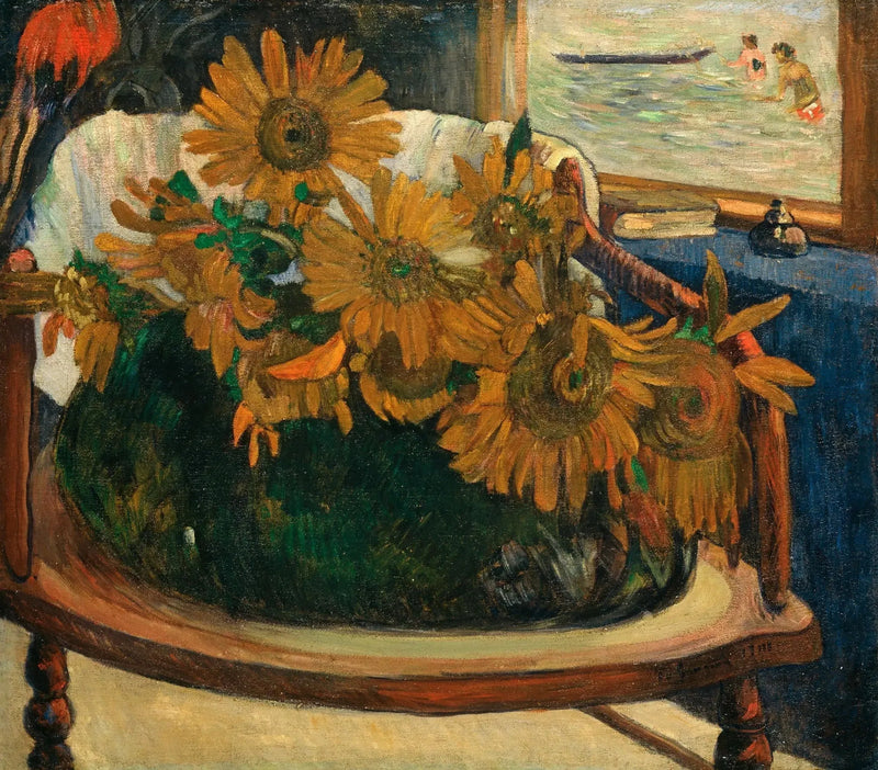 Sonnenblumen auf einem Sessel - Paul Gauguin
