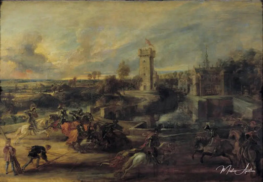 Tournoi devant le château de Steen - Peter Paul Rubens - Reproductions de tableaux et peintures haut de gamme