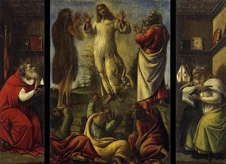 Die Verklärung, Heiliger Hieronymus und Heiliger Augustinus - Sandro Botticelli