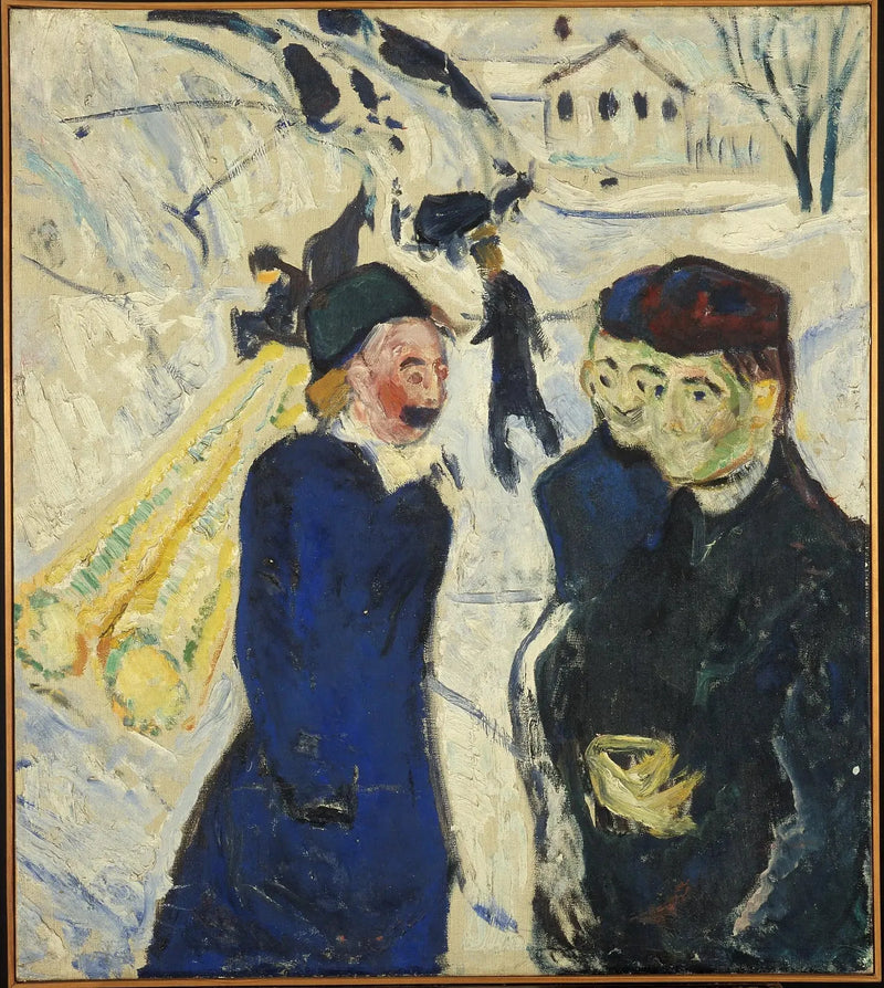Personen- und Holztransport in einer Straße von Kragerø - Edvard Munch