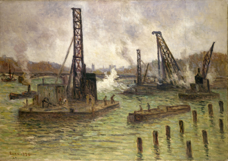 Arbeiten an der Seine, am Pont des Saints-Pères - Maximilien Luce