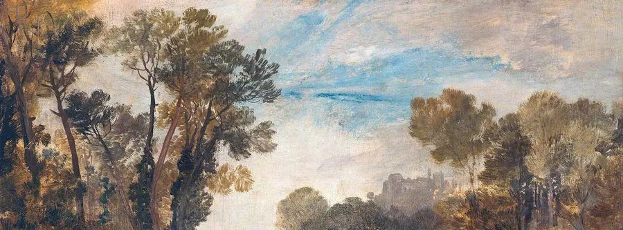Baumkronen und Himmel, Schloss Guildford(?), Abend - J. M. W. Turner