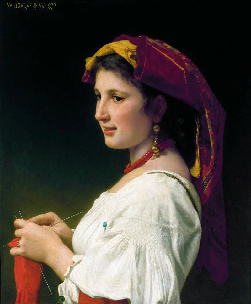 Strickende - Bouguereau