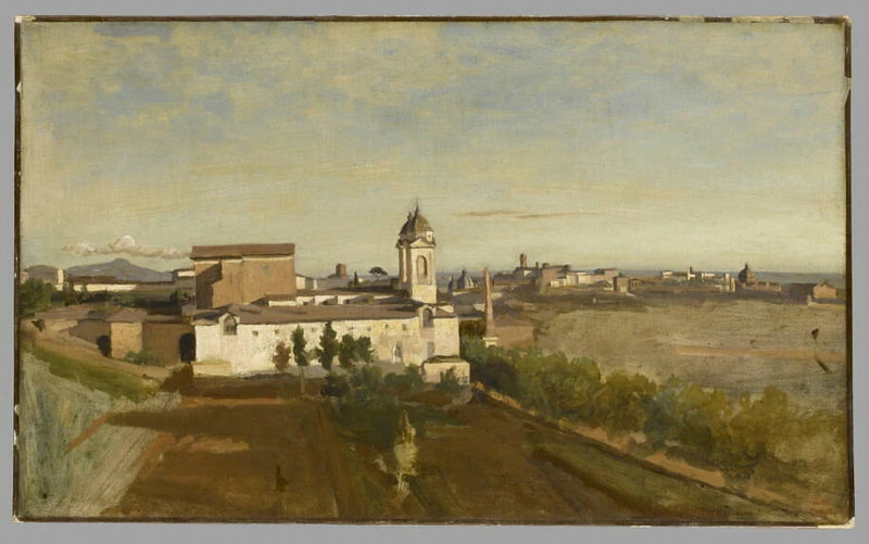 La Trinité-des-Monts, vue prise de la Villa Médicis. - Jean-Baptiste Camille Corot