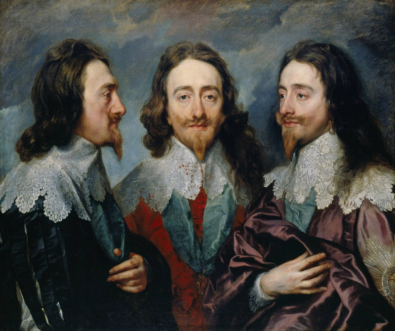 Dreifachporträt von Karl I. - Antoine van Dyck