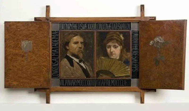 Triptyque avec portrait du peintre Lawrence Alma Tadema et de sa seconde épouse - Lawrence Alma-Tadema