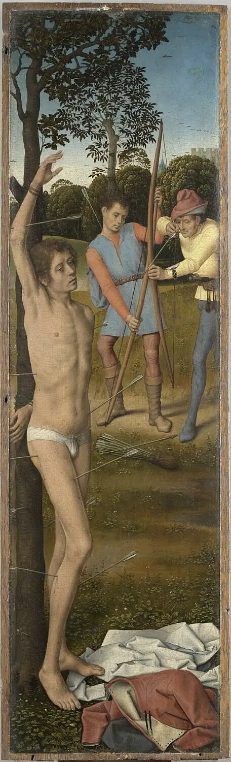 Triptychon der Auferstehung: Das Martyrium des heiligen Sebastian - Hans Memling