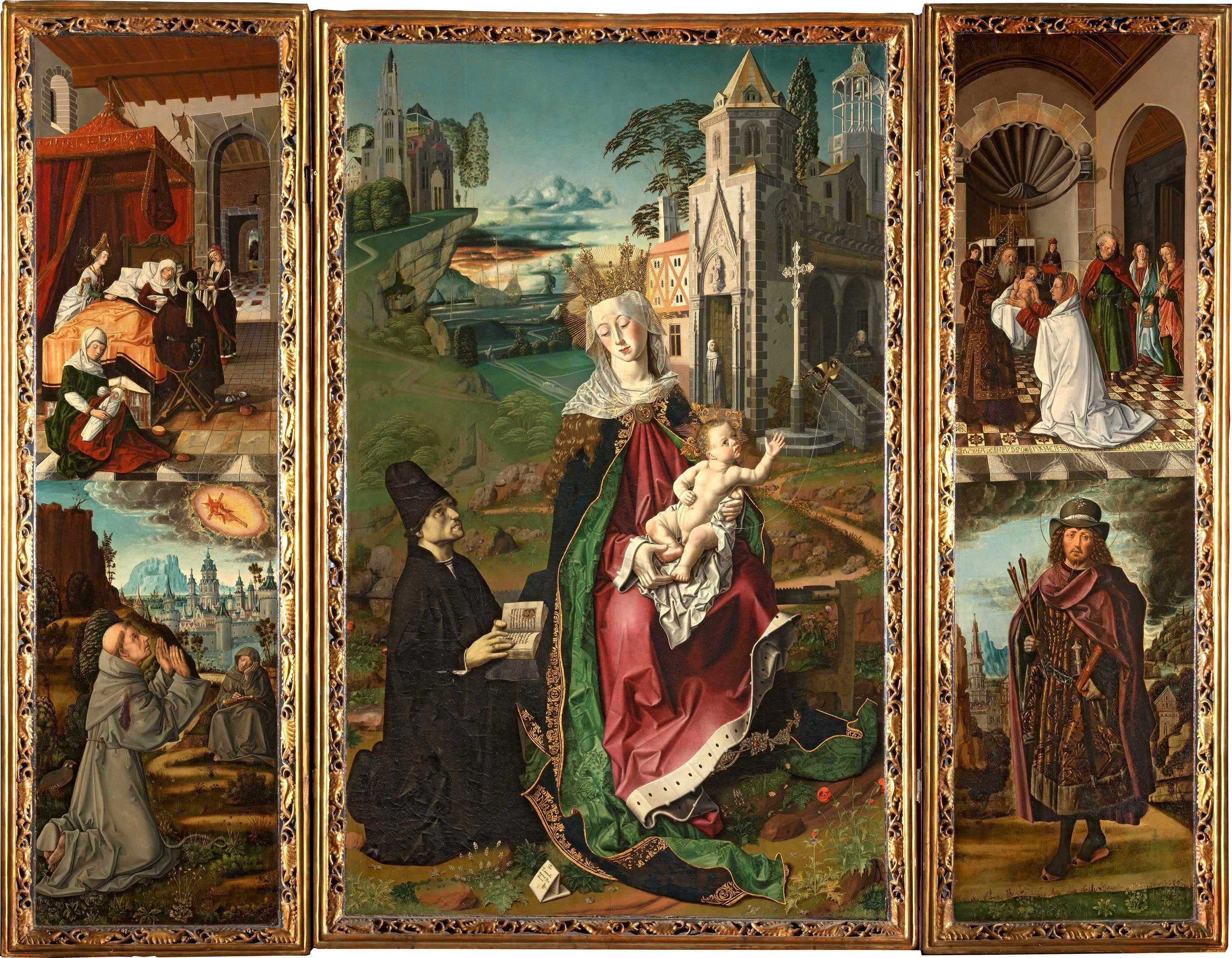 Triptyque de la Vierge de Montserrat - Bartolomé Bermejo image 1 tableau peint à l’huile sur toile