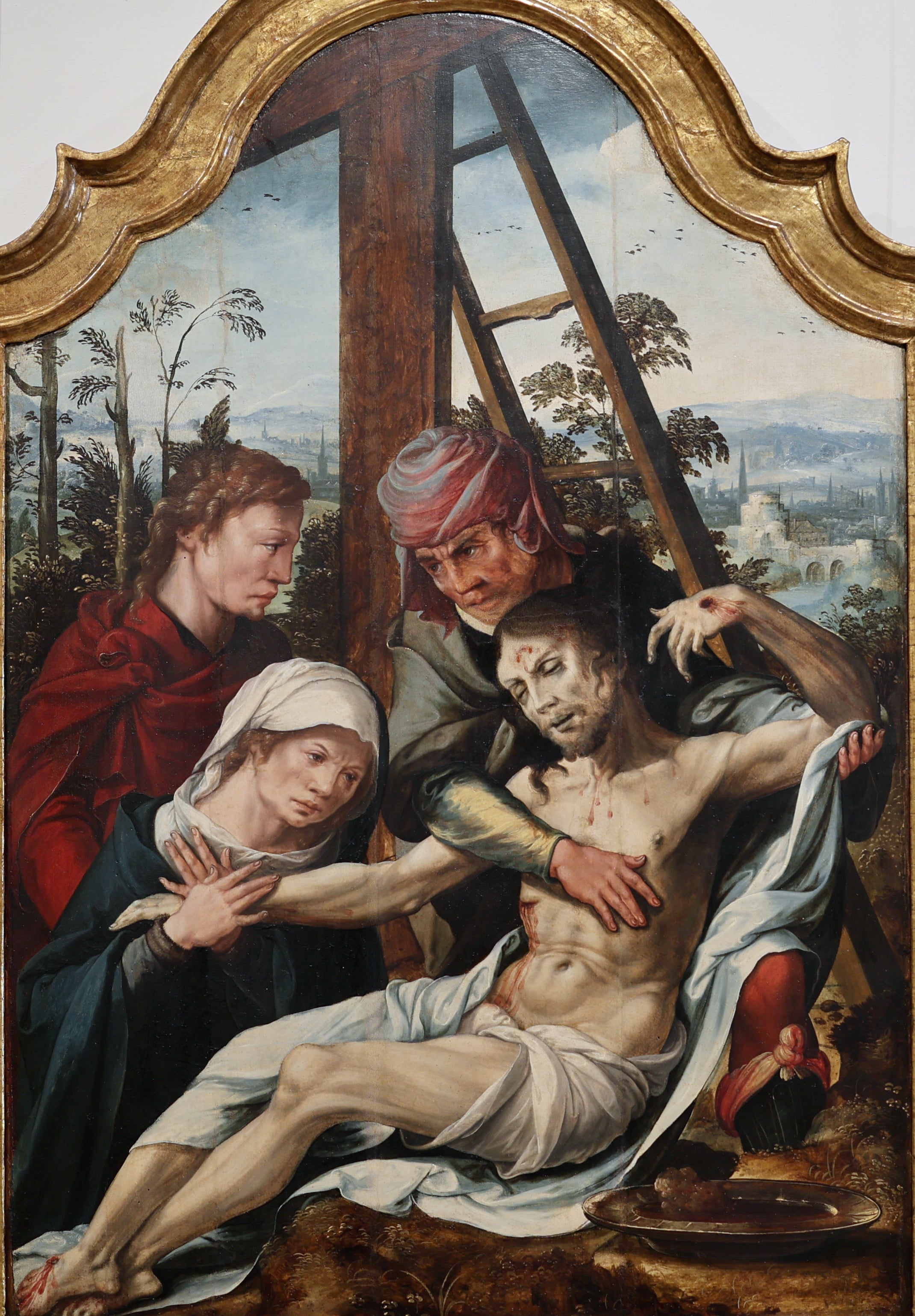 Triptyque : panneau central représentant la Déposition - Maarten van Heemskerck image 1 copie peinte à la main à l’huile