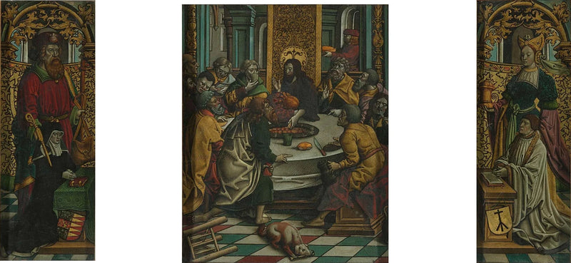 Triptychon mit dem Abendmahl und den Spendern - Jacob Cornelisz van Oostsanen