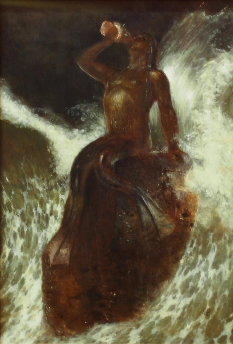 Triton, der durch eine Muschel in den Wellen bläst - Arnold Böcklin