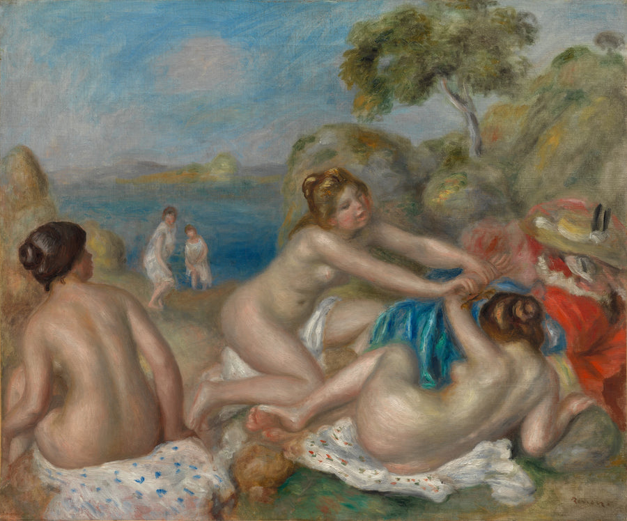 Drei Badende mit Krabbe - Pierre-Auguste Renoir