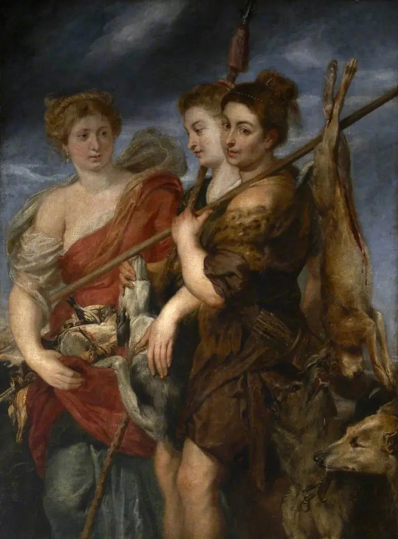 Drei Jägerinnen, die von der Jagd zurückkehren - Peter Paul Rubens