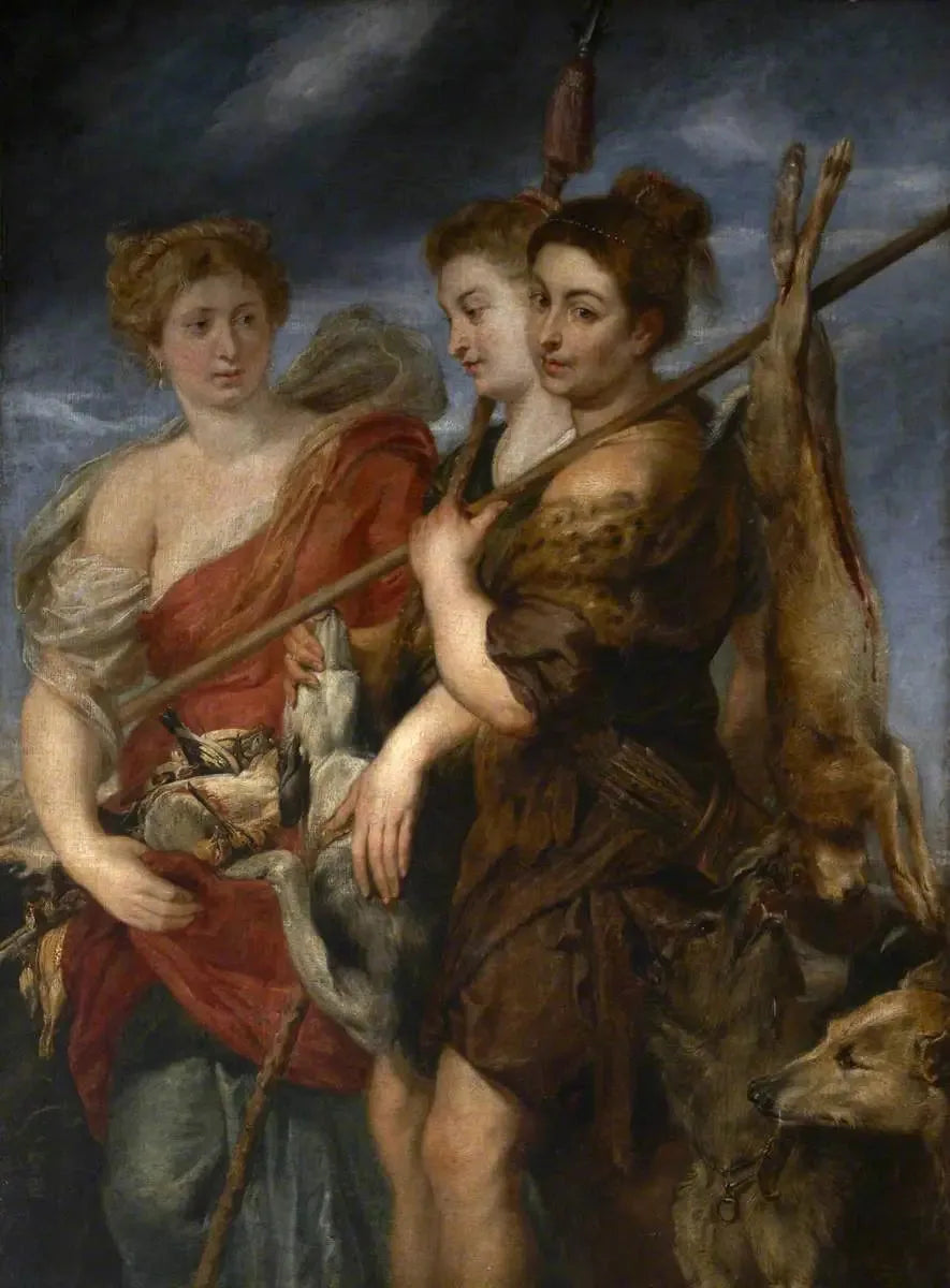 Drei Jägerinnen, die von der Jagd zurückkehren - Peter Paul Rubens