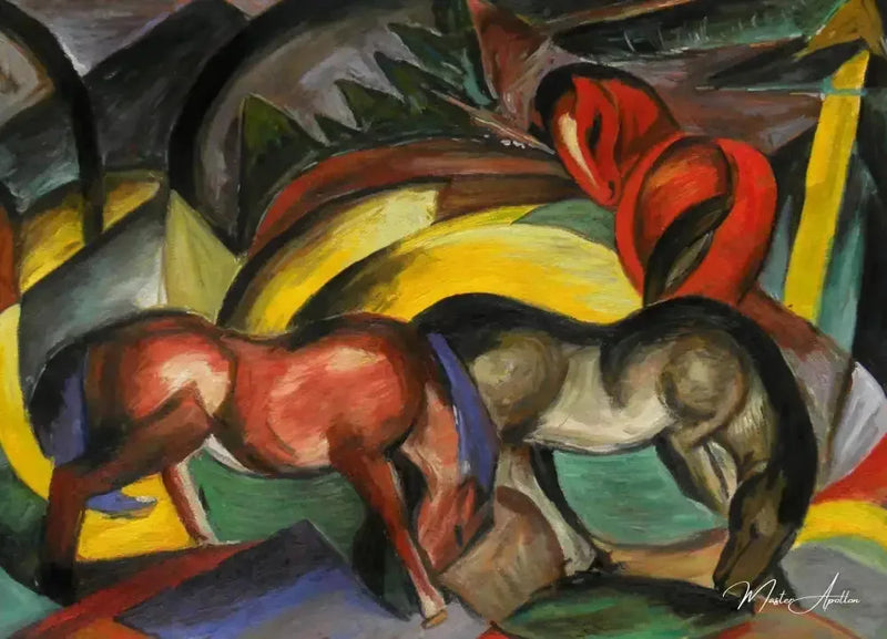Drei Pferde I - Franz Marc
