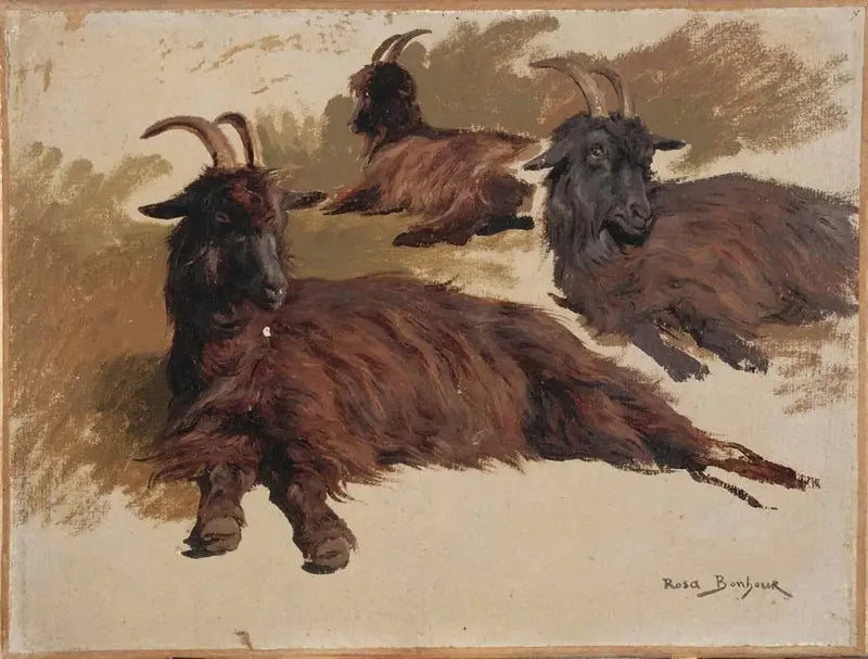 Drei Ziegen in Ruhe - Rosa Bonheur