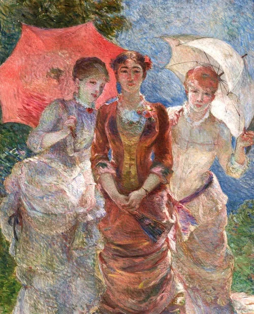 Drei Frauen mit Sonnenschirmen - Marie Bracquemond