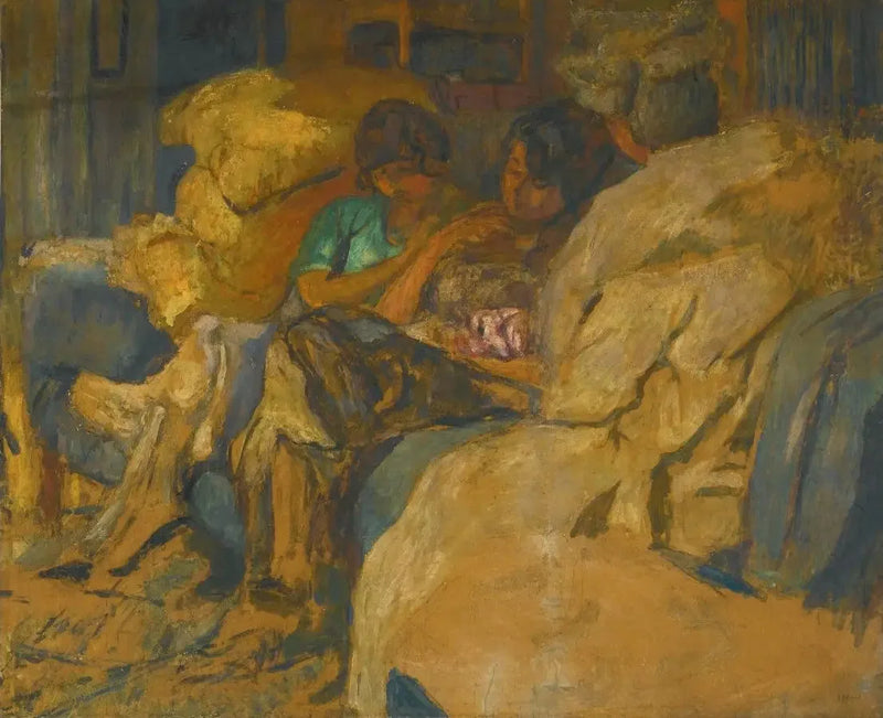 Drei Frauen auf einem Sofa im Clos Cézanne - Édouard Vuillard