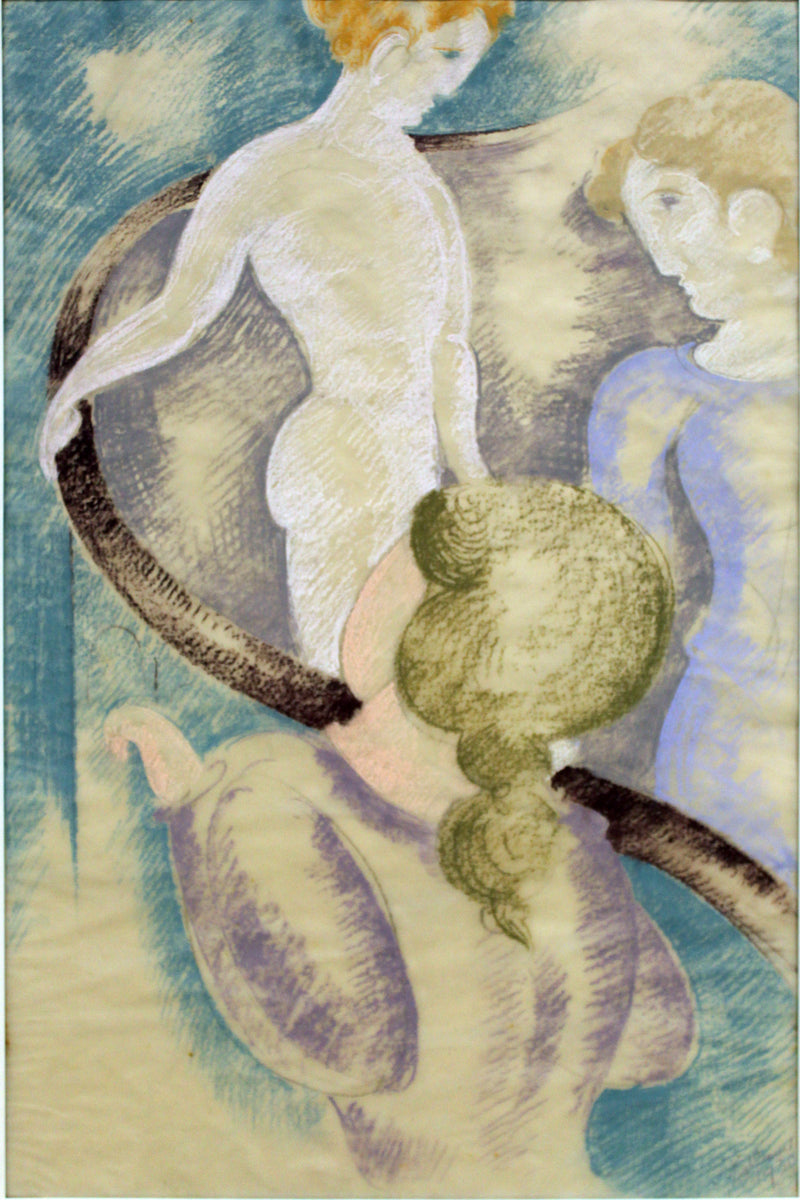 Trois figures à la balustrade II - Oskar Schlemmer