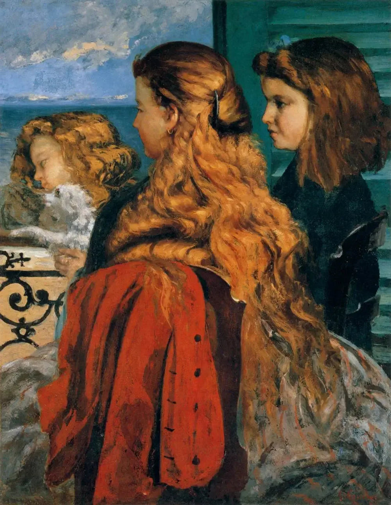 Drei junge Engländerinnen neben einem Fenster - Gustave Courbet