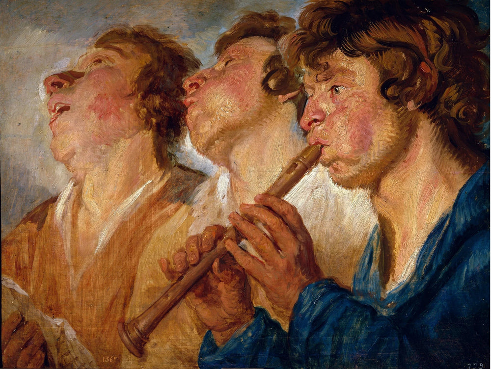 Trois Musiciens ambulants - Jacob Jordaen image 1 reproduction d’œuvre d’art à l’huile