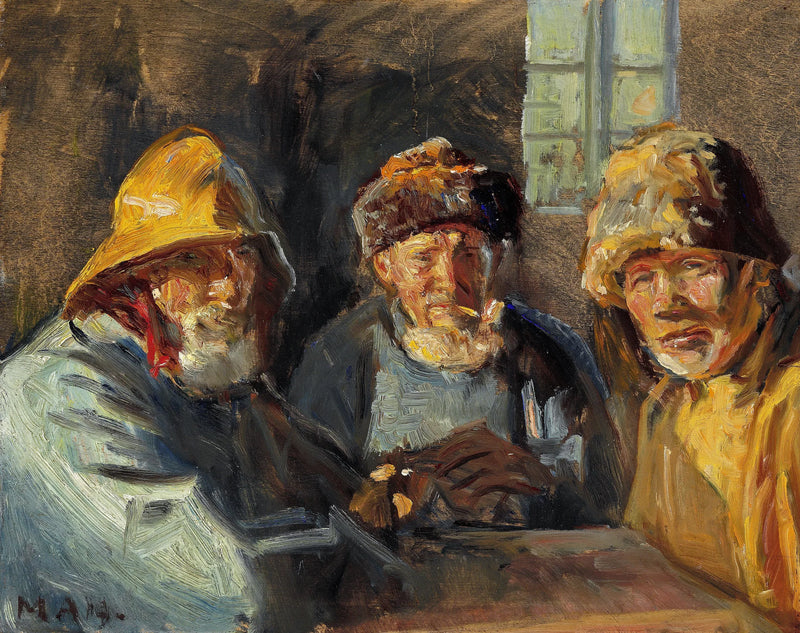 Drei Fischer sitzen in der Sonne. – Michael Peter Ancher